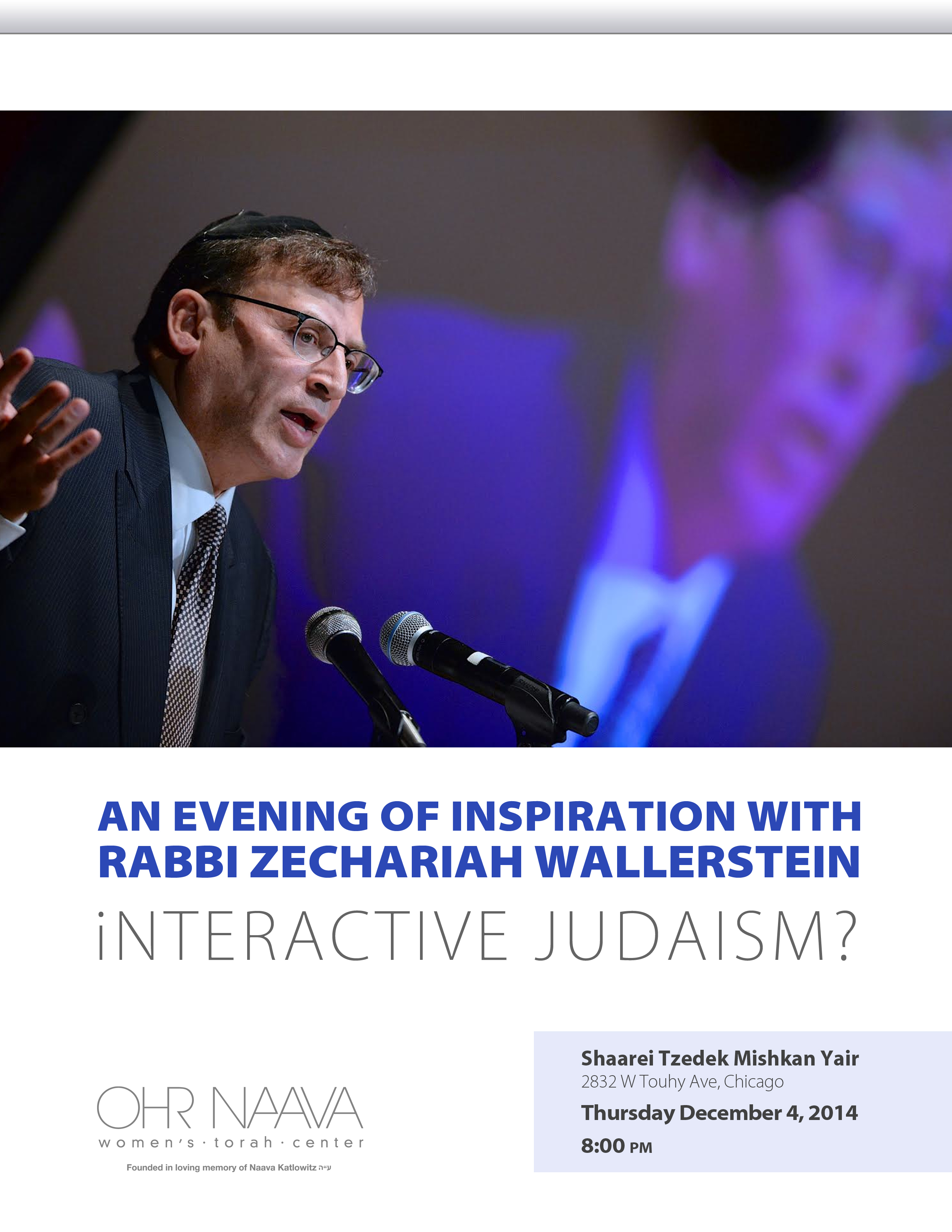 An Evening of Inspiration with Rabbi Zechariah Wallerstein