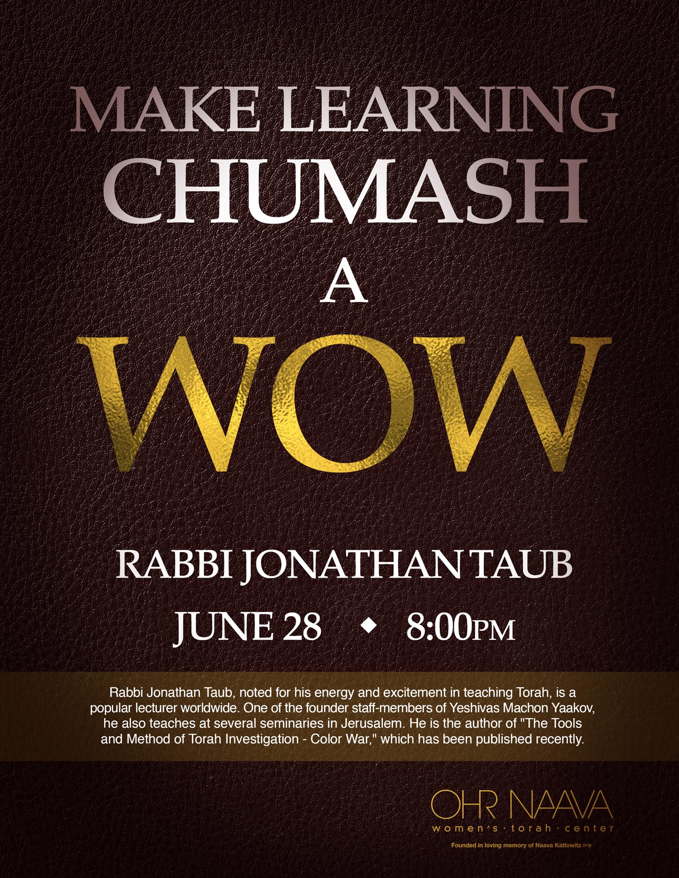 Make learning Chumash a WOW!
